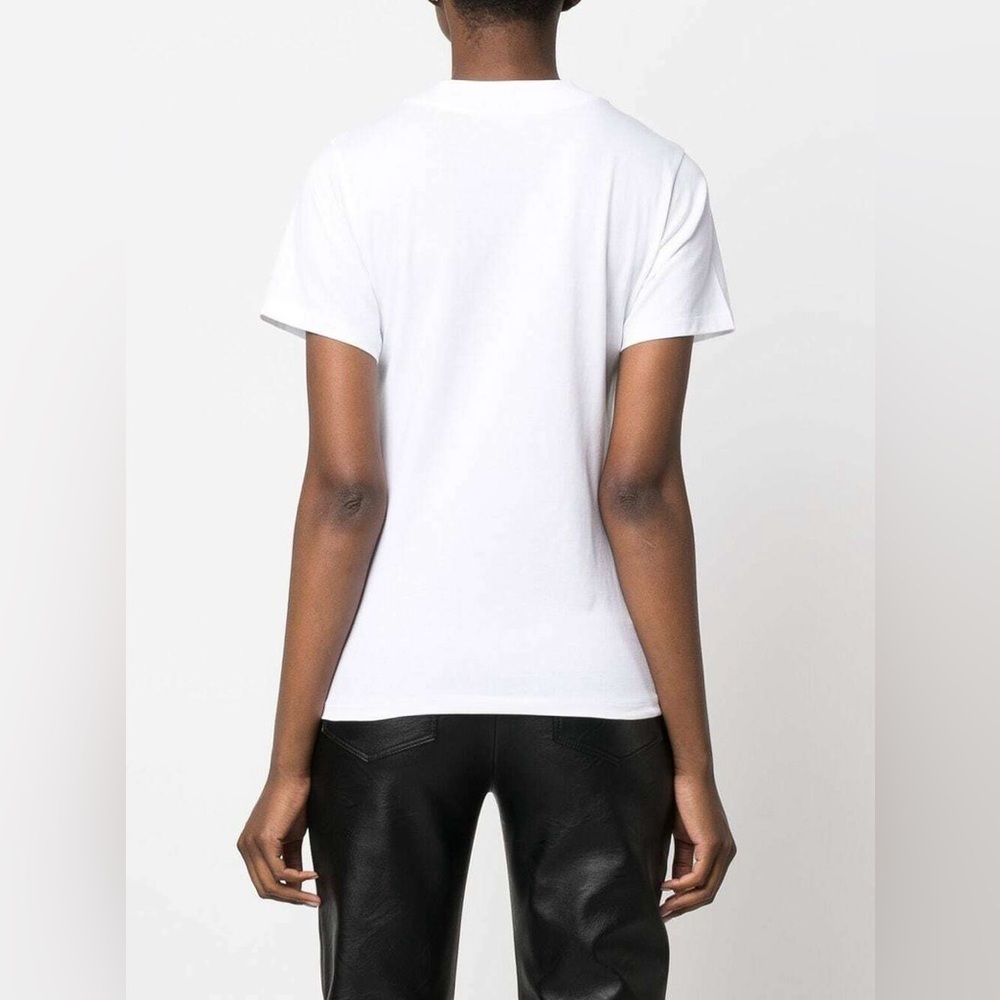 NWT Stella McCartney Collage Tassel Fringe White Logo Tee T Shirt Sz 42 - Picture 3 of 14